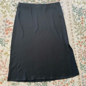 A New Day Black Satin Slip Skirt